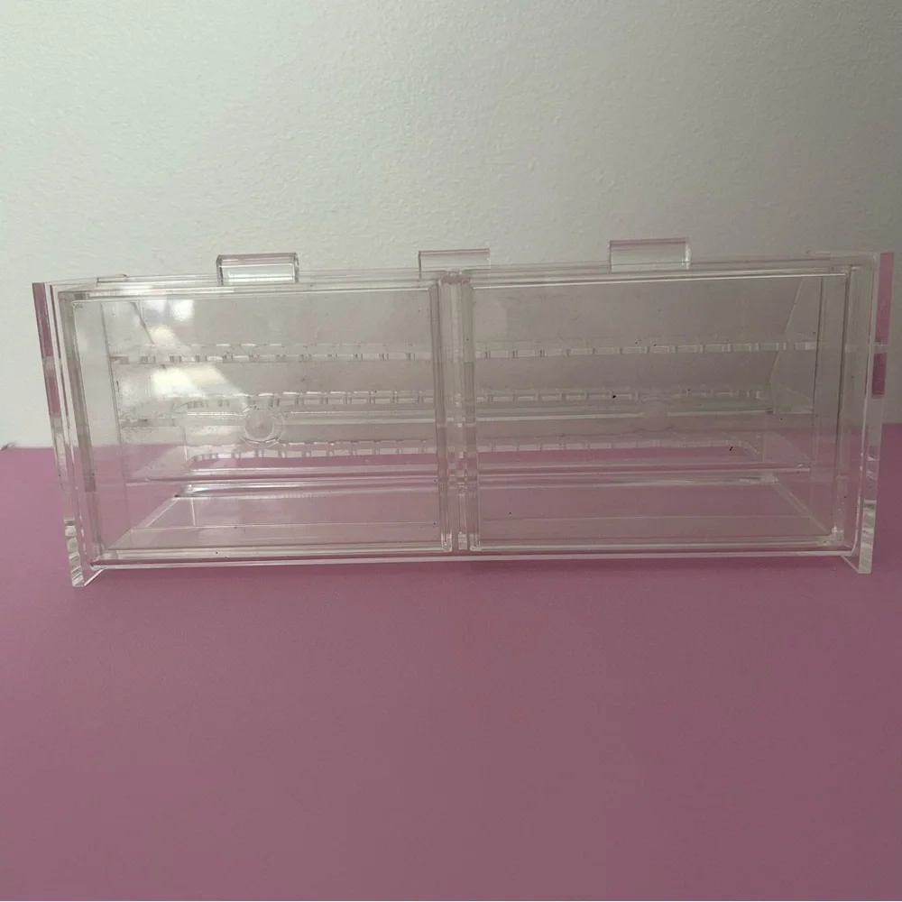 Clear Acrylic Earring Holder Box with Drawers Holds 37 Pairs